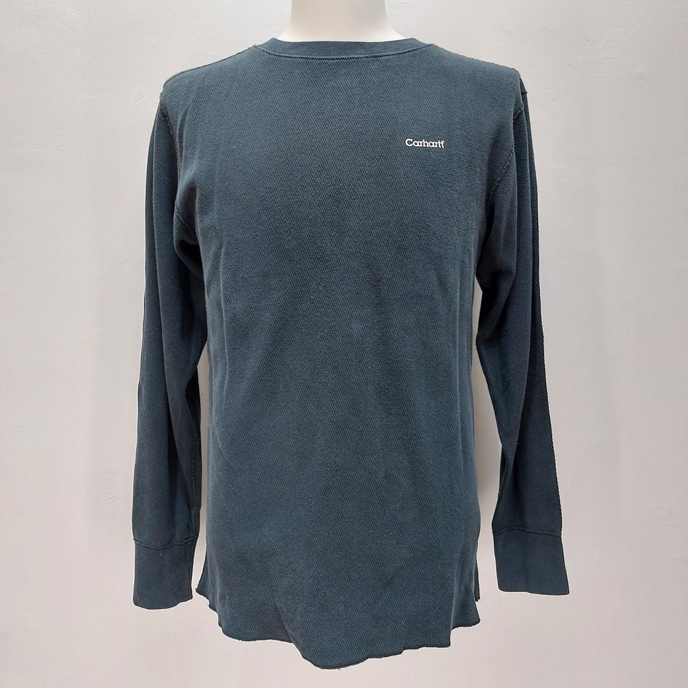 Carhartt Thermal Shirt Men's Workwear Waffle Knit Large Black Long Sleeve Rugged